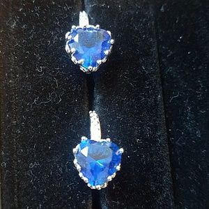 Jeulia Blue Heart Earrings